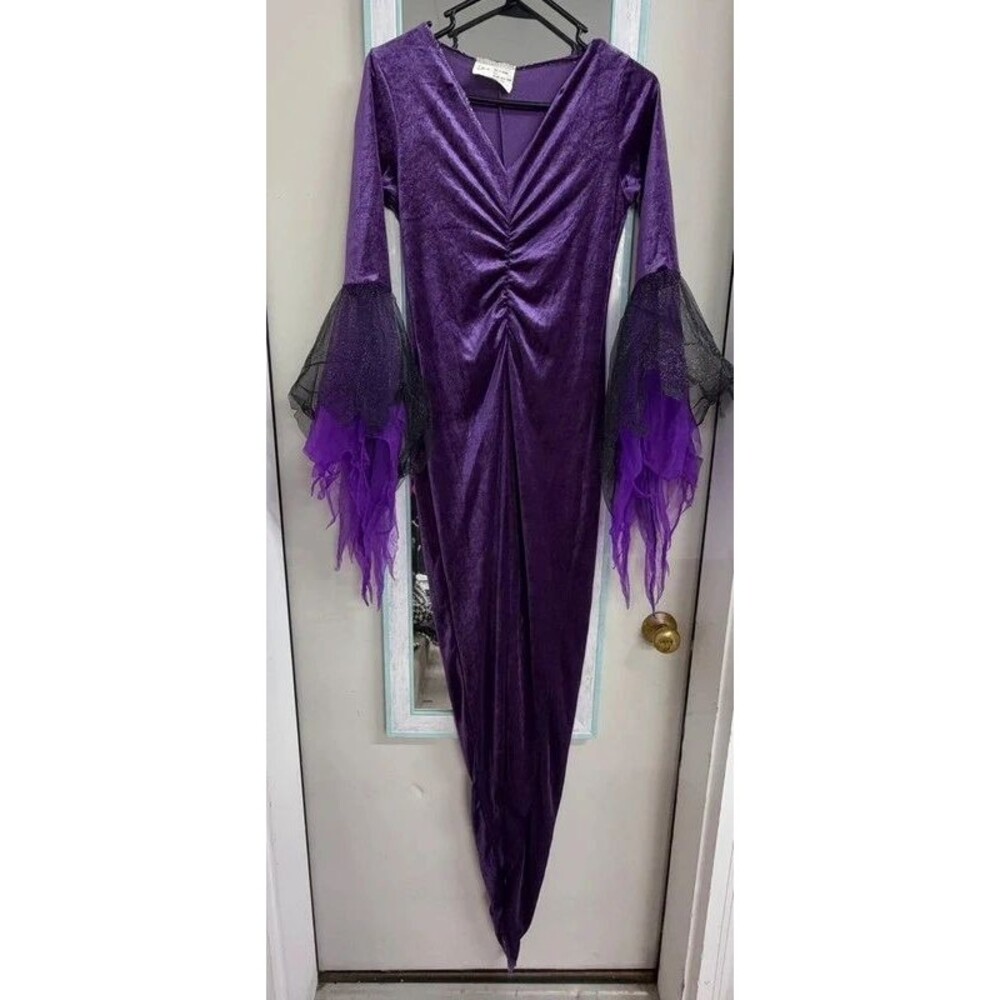 Jo-Ann Mystic Maiden Witch Costume Purple Velvet Dress One Size